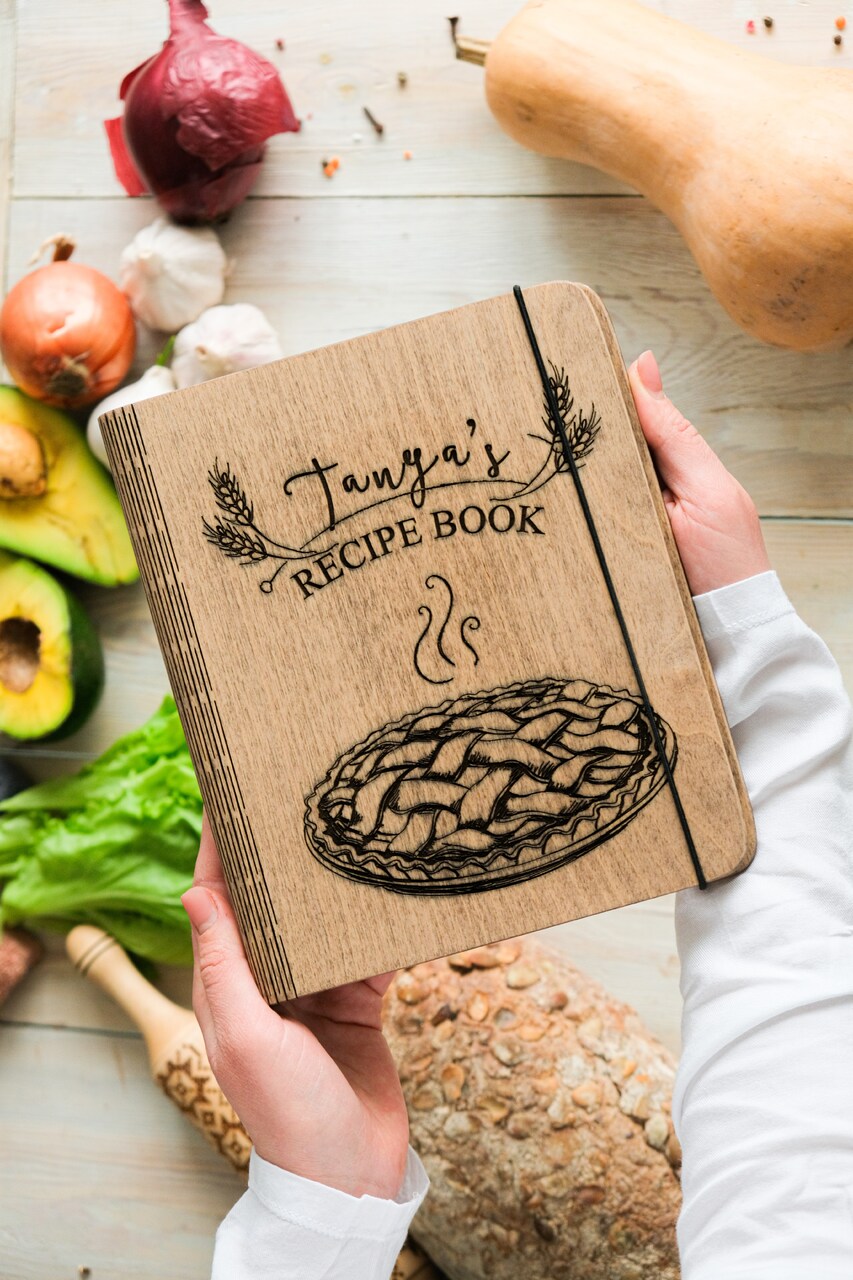 Wood Recipe Book, Family Cookbook Binder, Family Cook Book Wooden by Enjoy The Wood